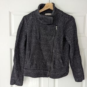 LOFT sweater blazer, heathered black, small
